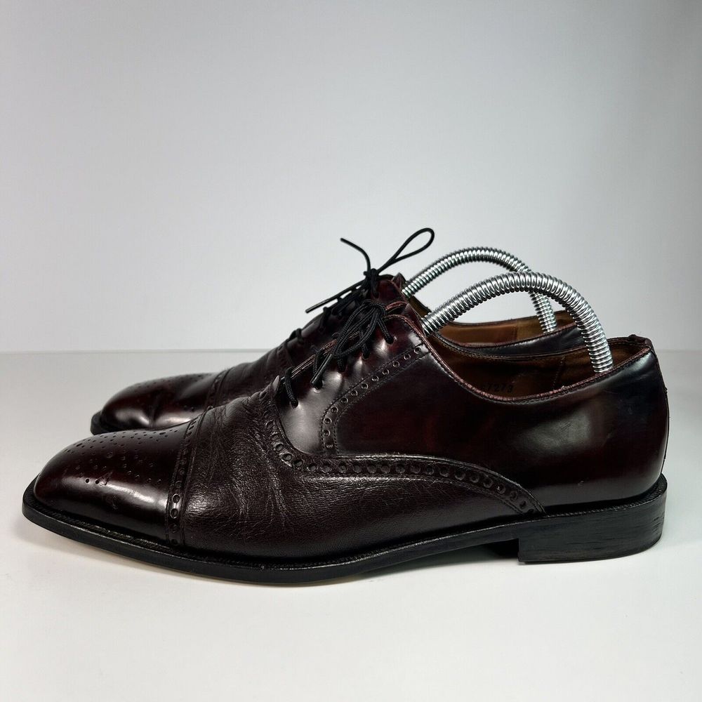 Mezlan Shoes Men's Size 8.5 M Andrew Red Leather Oxford Dress Shoes Cap Toe